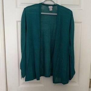 Chico's Teal Sheer Cardigan